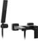Rea Badewannenarmatur FENIX BLACK Wasserhahn Badewanne Einhebel Wannenarmatur mit Handbrause Badarmatur aus Messing Mischbatterie Wandmontage (Schwarz)