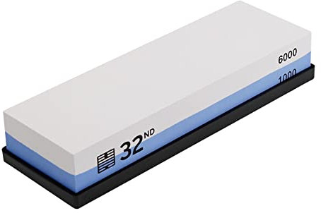 32nd Whetstone Knife Sharpening Block, Double Sided Water Stone - 1000/6000 Grit