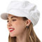 BEYLRZID Damen Newsboy Cap Sommer Barett Cap - 100% Baumwolle 8 Paneele Vintage Cabbie Hut - achteckiges Visier-Kappe für Frauen Mädchen Damen Geschenk, Weiss/opulenter Garten, 7 1/8 / 7 3/8