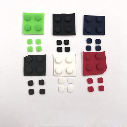 Copertura superiore per foro viti LCD per console 3DS XL LL anteriore e posteriore, piedini in gomma di ricambio (nero)