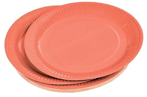 Lot de 20 Assiettes en Carton Vitamine 18cm Terracotta