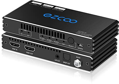 HDMI Audio Extractor 4K 120Hz 8K 7.1/5.1/2.1ch EDID Switch Atmos VRR CEC- SPDIF 5.1CH Optical Toslink Stereo Breakout, HDCP 2.2/2.3 Bypass for PS 5 Xbox X, Splitter 1x1 De-embedder Decoder EZ118K