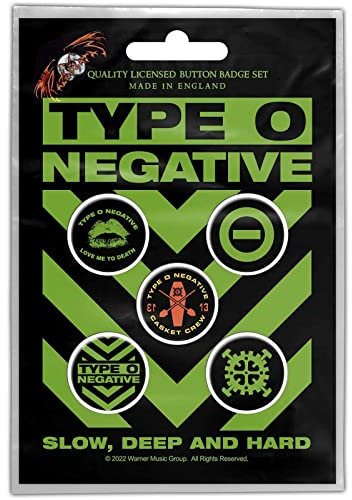 Type O Negative - Schwarz, Modern, Musik-Merchandise Anstecker-Set