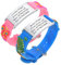 Personalisierte Sicherheitsarmband Kinder - 2 Stück Individuelle Edelstahl Tag & Rosa Blau Silikonband SOS Armband für Mädchen Jungen Kleinkind Gravur Kinder Anti-Verlust Notfall Armband ID Armbänder