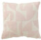 J-Line Sofakissen Design, Dekokissen in Weiß und Hell Rosa, Elegantes und luxuriöses Zierkissen, perfekt als Deko Wohnzimmer und Home Deko, weiches Polyestermaterial, 43x43x10cm