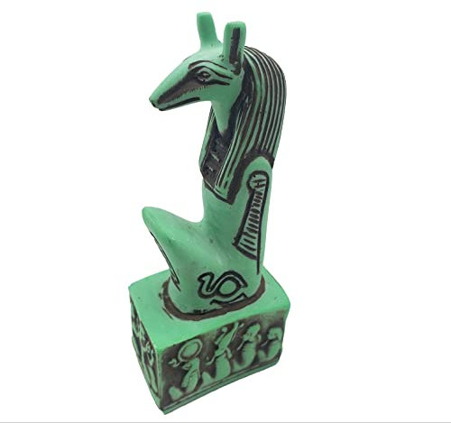 Seth Statue Grün – Alte ägyptische Gottheit – Set aus ägyptischem Gott – hergestellt in Ägypten