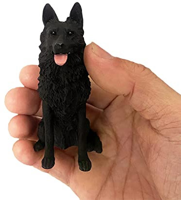 TALKLEK 8,5 cm Mini Harz Deutscher Schäferhund Figur Mini Hund Gedenkgeschenke Hundefiguren Auto Dekor Sammlerstück Deutscher Schäferhund Statue Skulptur Geschenke für Deutscher Schäferhund Liebhaber
