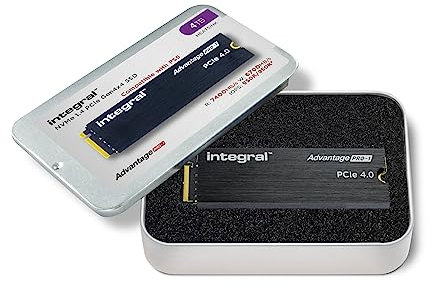 Integral Advantage Unidad de Estado sólido Pro-1 4TB SSD NVME M.2 2280 PCIe ultrarrápido Gen4x4 R-7400MB/s W-6700MB/s, SSD M2 NVME