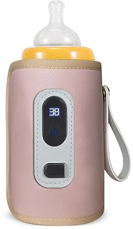 Flaschenwärmer Baby Unterwegs Tragbarer USB Fläschchenwärmer, Babyflaschenwärmer mit Temperatur Display, Babykostwärmer Milchwärmer Baby Tasche für alle Flaschen, Baby Flaschenwärmer für Auto Reisen