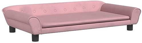 vidaXL Kindersofa, Couch für Kinder, Kindercouch mit runden Kanten, Kindersessel Minisofa Polstersofa Kindermöbel Sofa Kinderzimmer, Rosa Samt
