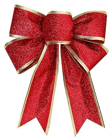 6 Stück Glitzer Weihnachtsschleifen Groß Weihnachtsbaum Bogen Schleife Weihnachtsbaumschmuck Weihnachtsdekorationsschleifen Weihnachtsbaumspitze Schleife Für Weihnachten Hochzeit Party Deko,Rot