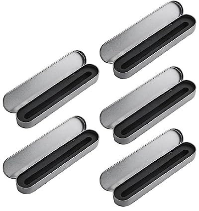 apughize Rectangular Empty Hinged Tins Box Pen Storage Container Home Organizer Metal Hinged Tin Stationery Box Small Pencil Case Metal Storage Container