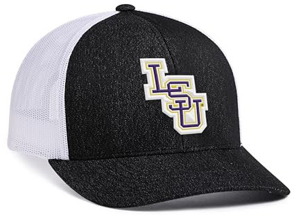 Pacific Headwear Unisex-Erwachsene LSU Heather Trucker Snapback Cap Verschluss, Mehrfarbig/Meereswellen (Ocean Tides), Einheitsgröße
