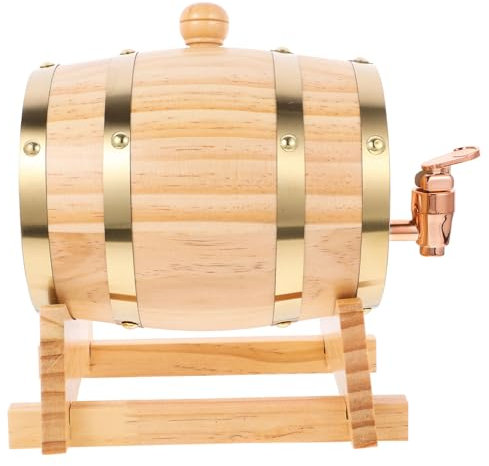 Ciieeo Barril De Vino De Madera Barril De Envejecimiento De 800 Ml con Espiga Y Soporte Barril De Cerveza Japonés Cubo De Barril De Whisky para El Hogar Cocina Bar Decoración De Fiesta
