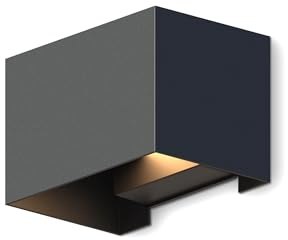 CALEX Venice Wandleuchte, für Außen & Innen, warmweißes Up & Down Licht, einstellbarer Lichtstrahl, wasserdicht, Schwarz