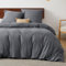 BEDSURE Bettwäsche 200x220 mit Spannbettlaken 4teilig Anthrazit - Weiche Vorgewaschene ÖKO-TEX Polyester Mikrofaser Bettwäsche-Set, 1 Bettbezug 200x220 cm, 1 Spannbettlaken, 2 Kissenbezüge 80x80 cm