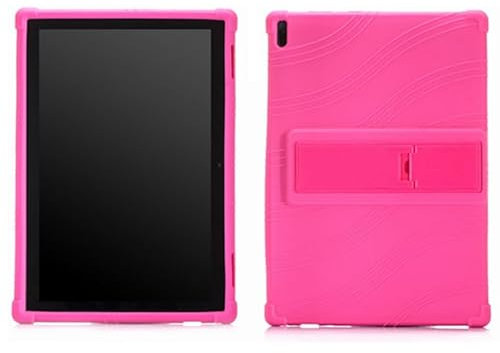 Funda para tablet Lenovo Tab 4 10 TB-X304/Tab4 10 Plus TB-X704, apta para niños, funda de silicona suave ajustable con soporte para Tab 4 10/Tab4 10 Plus con soporte de PC (rosa)