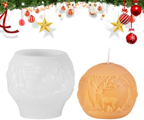 Silicone Christmas Ball Moulds - Resin Casting Molds for DIY Decorations, Soap, Candle Making