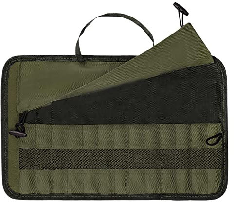 Lueear Cutlery Storage Bag, Multi-Function Camping Utensil Holder, Roll Up Cutlery Pouch for Home Kitchen Travel Camping