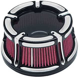 Pizgear Kit filtro aria trasparente a contrasto, for Harley, XL Sportster 883 1200 Softail Dyna Touring Big-Twin Twin Cam FLT FLST FXDLS M8 filtri di aspirazione per depuratori d'aria per mo(RED Air F