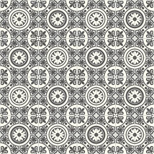 VINYL FLOORING UK Celtic Motif Black White Designer Effect Anti-Slip Vinyl Flooring For Kitchen, Bathroom, Dinning Room, 1.9mm Thick Vinyl Sheet -2 X 2 mt