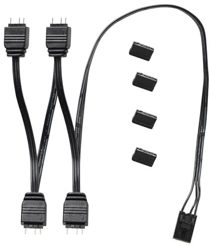 GBAuto 4 Pin RGB Adapter for Corsair RGB HUB, Lighting Node CORE, Commander CORE and iCUE Commander CORE XT, 1 to 4 ARGB Connect to Any 5V 3 Pin ARGB Devices