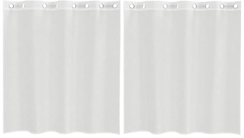 vidaXL Cortinas de Gasa con Ojales 2 uds Blanco
