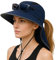 TOP-EX Pferdeschwanz Sonnenhut Damen Sonnenschutz UPF 50 Sommerhut mit Nackenschutz Breite Krempe Gartenhut Outdoor Fischerhut Wasserdicht & Faltbar Marineblau Mittel