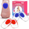 2 Paia Talloniera in Silicone, Rosso e Blu Cuscinetti per Tallone per Tallonite, Talloniera Gel Solette Per Ridurre Pressione e Fastidi