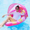 Flotteur De Matelas Gonflable Piscine Adulte, Flotteur De Piscine avec Auvent, Matelas Pneumatique Flottant 145 X 95 Cm, Accessoires Piscine Adulte pour Plage, Bassins, Lac & Fêtes (Rouge)