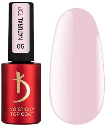 K Professional No Wipe Top Coat Gel - Natural Top Coat Milky Beige Gel Polish UV LED Soak Off - Nagellack Überlack Langanhaltender Nägel Gellack 7 ml