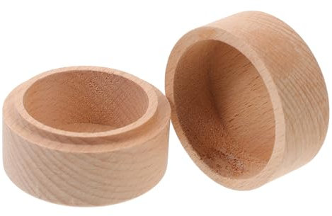 Healvian Runde Holz-geschenkbox Mini Aufbewahrungsbox Für Ehering Schmuck Holz Schmuckkästchen Box Aufbewahrungsbehälter Für Ohrringe Ringe
