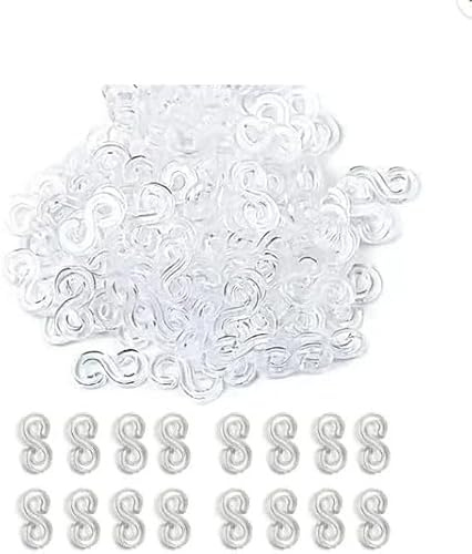 1000 Stück Loom Armband Haken Klar Gummiband Armband Haken Loom Bands Nachfüllset S Clips Verbinder Kunststoffband Kit Clip Verschlüsse für DIY Herstellung Halskette Zubehör Weben Spinnwerkzeuge