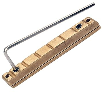 7-saitiger Gitarrensattel aus Messing Gl222 für Akustikgitarre | Goldfarben, Standard Größe, Robust und Tragbar, Geeignet für Gitarrenzubehör und Ersatzteile
