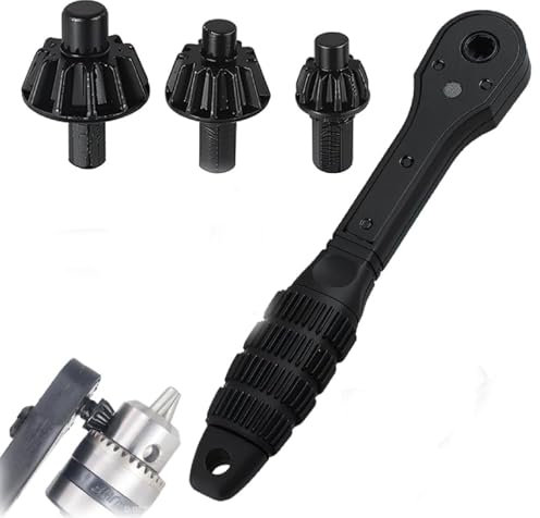 Chiave a cricchetto 2 in 1 per trapano, multifunzione, intercambiabile, con manico antiscivolo, per trapani elettrici e utensili elettrici, per fai da te (1 set)