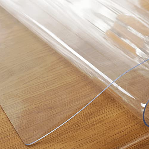 BTYQKZVPM Protezione da tavolo in vinile trasparente, 3 mm, rettangolare, in PVC, per pavimenti in legno duro, laminato, parquet, piastrelle (60 x 120 cm)