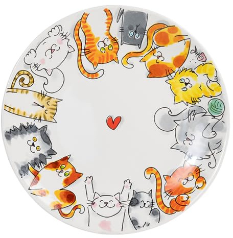 Blond Amsterdam Frühstücksteller Katze, 22cm | Keramik, Katzenmotiv, Für Frühstück & Brunch, Mikrowellengeeignet, Handwäsche empfohlen