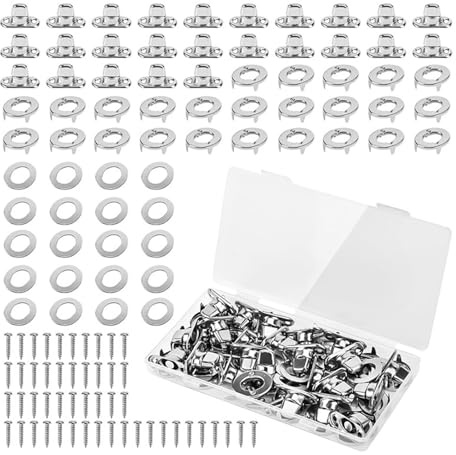 25 Sets Marine Grade Twist Lock-Verschlüsse, Drehknopfösen, Bolzen und Edelstahlschrauben