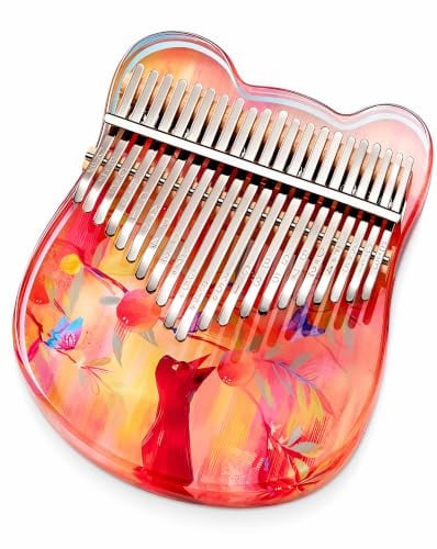 Stormee Kalimba Thumb Piano 21 Keys Musical Instrument Home Decor Gift for Family Friends Beginners (RED)