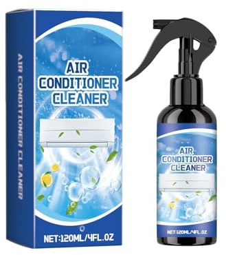 Limpiador de Aire Acondicionado,Spray Limpieza Condensador 120ml - Spray Limpiador Serpentín AC - para Autocaravana Ventana Conducto Hogar Refrigeración Evaporador Calefacción Grasa Polvo Suciedad