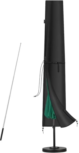 SanGlory Housse de Parasol Déporté Housses pour Parasols de Jardin Droit 3m | Bâche Parasol Déporté Imperméable Housse de Protection pour Parasol Ø 350cm, Anti-UV Housse Parasols avec Tige 220x40/50cm