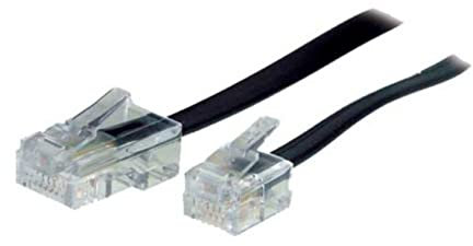 S-Conn 10m RJ11 - RJ45 câble de téléphone Noir, Transparent - Cables de téléphone (10 m, RJ11, RJ45, Noir, Transparent, Male Connector/Male Connector, Noir)