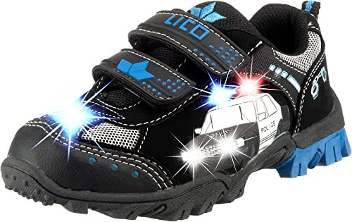 Lico Chief V Blinky, Zapatillas, Negro (Schwarz/Schwarz/Royalblau/Silber), 28 EU