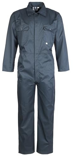 Fort - Stud Front Coverall - Green, 40 - 240gsm Durable Work Overalls - with Action Back Elastication & Multiple Pockets - Hardwearing Polycotton Construction - Comfortable Clothing Protection