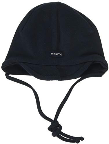 maximo Baby - Jungen Mütze Babymütze Mit Dach, Einfarbig, Gr.45 (6-7 Monate), Blau (Dunkelmarine)