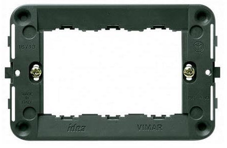 VIMAR IDEA SUPPORTO 3 POSTI INTERRUTTORE DEVIATORE PRESA COMANDO LUCE SERIE NERA