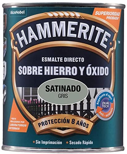 Hammerite Esmalte Liso Satinado, Gris, 750 ml (Paquete de 1)