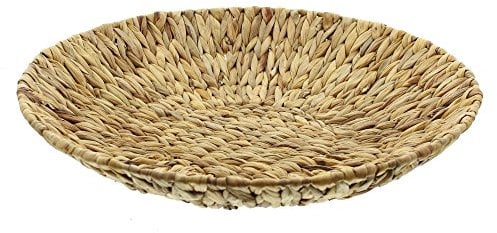 FRANK FLECHTWAREN Große Schale, flach,Dekoschale, Wasserhyazinthe Ø 50 x 8 cm