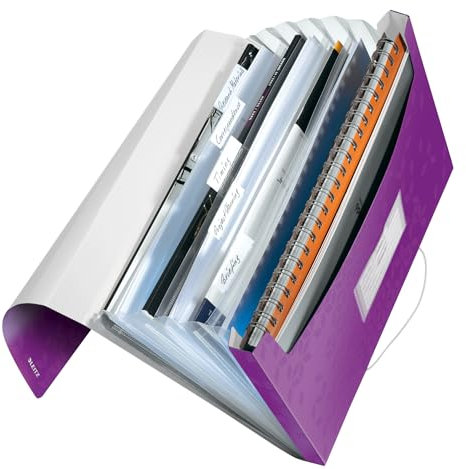 Leitz 45890062 Fächermappe WOW, A4, 6 Fächer, PP, violett