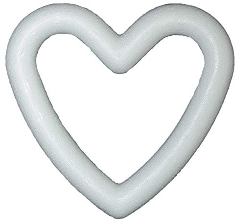Unbekannt STYROPOR- Herz Rahmen 200 mm, 20 cm / 1 x Styroporherz- Kranz
